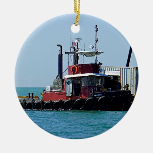 仕事で引っ張る セラミックオーナメント (正面)