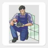 仕事で疲れる人 スクエアシール (正面)