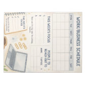 仕事とビジネスの週間スケジュール ノートパッド (正面)