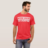 仕事なんて嫌だ キャンピングに行こう レトロ Tシャツ (正面フル)