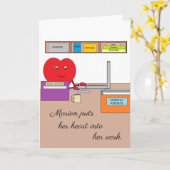 仕事にハートを入れる空白の: カード (黄色い花)