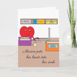 仕事にハートを入れる空白の: カード