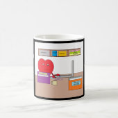 仕事にハートを入れる： コーヒーマグカップ (中央)