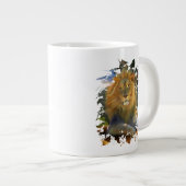 仕事に夢中になっている ジャンボコーヒーマグカップ (正面右)