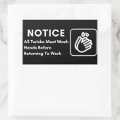 仕事に戻る前に手を洗わなければならない 長方形シール (バッグ)