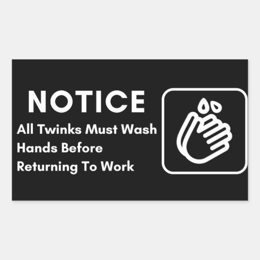 仕事に戻る前に手を洗わなければならない 長方形シール (正面)