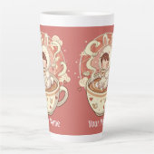 仕事に最適な大型ウサギ17ozコーヒーマグ カフェラテマグ (正面)