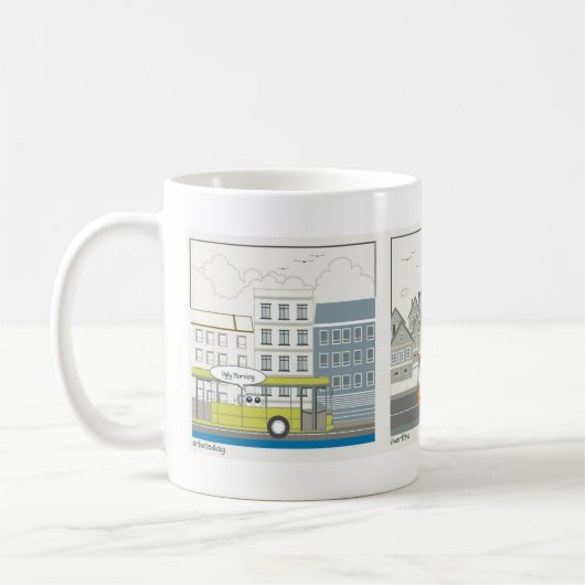 仕事に行って呼び出す コーヒーマグカップ (左)