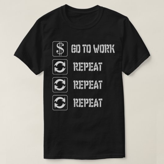 仕事に行って復習する Tシャツ (デザイン正面)