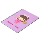 仕事のかわいく小さい芸術家ペインターの女の子 ノートブック (左側)