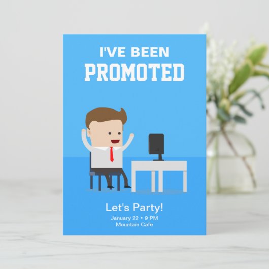 仕事のプロモーションの発表のパーティの招待状 招待状 (スタンド正面)