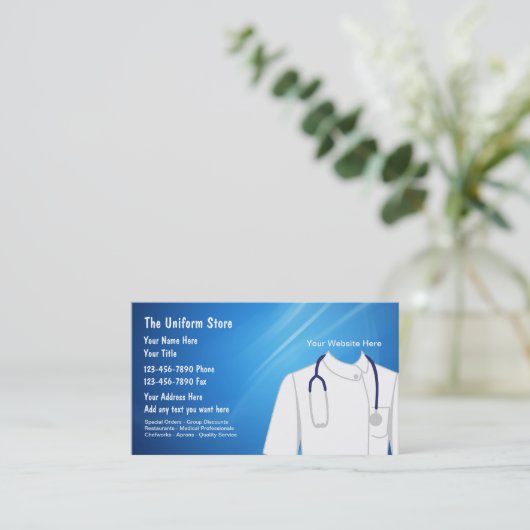 仕事のユニフォームは名刺を供給します 名刺 (スタンド正面)