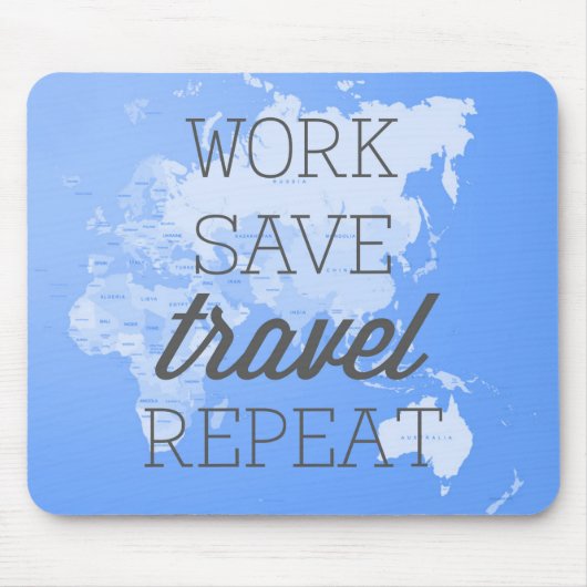 仕事の保存旅行繰り返し マウスパッド (正面)