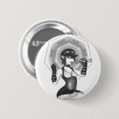 仕事の堅いSteampunkの妖精ボタン 缶バッジ (正面&裏面)