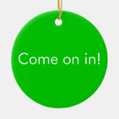 仕事の天才はドアの印で/来ます セラミックオーナメント (正面)