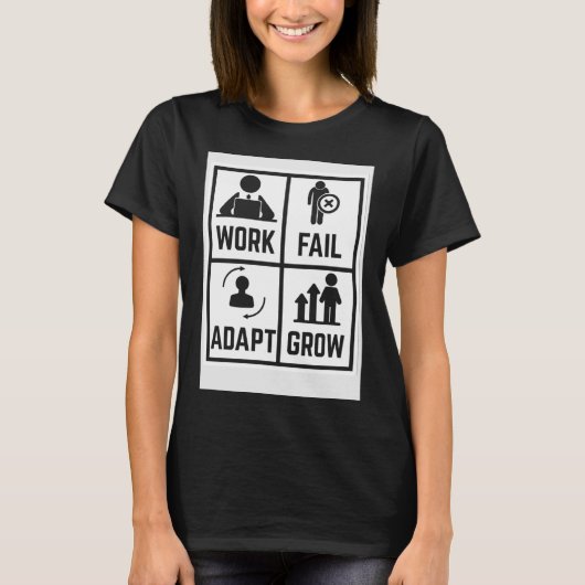 仕事の失敗に適応して成長 Tシャツ (正面)