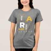 仕事の懸命とステイ謙虚 トライブレンドＴシャツ (正面)