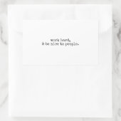 仕事の懸命と人に優しい 長方形シール (バッグ)