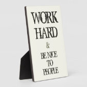 仕事の懸命と人に優しくするモチベーション引用文 フォトプラーク (側面)