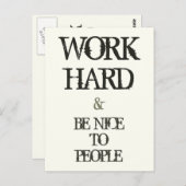 仕事の懸命と人に優しくするモチベーション引用文 ポストカード (正面/裏面)
