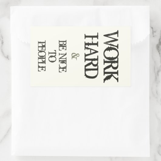 仕事の懸命と人に優しくするモチベーション引用文 長方形シール (バッグ)