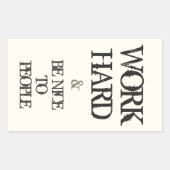 仕事の懸命と人に優しくするモチベーション引用文 長方形シール (正面)