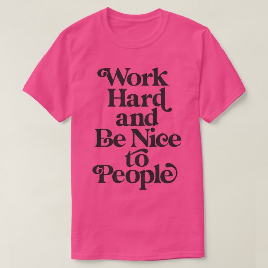 仕事の懸命と桃と黒の人に優しい Tシャツ (デザイン正面)