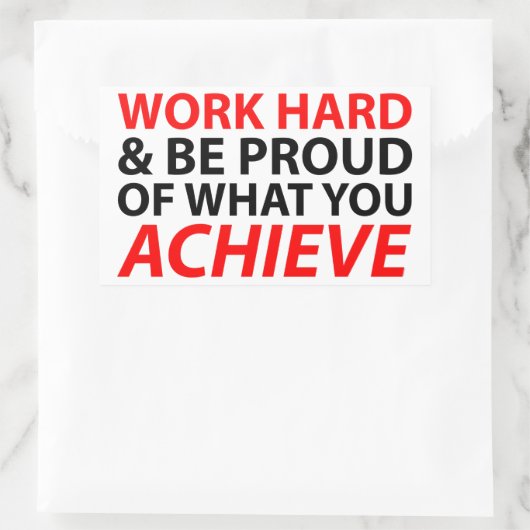 仕事の懸命と誇りを持った自分が達成するもの 長方形シール (バッグ)