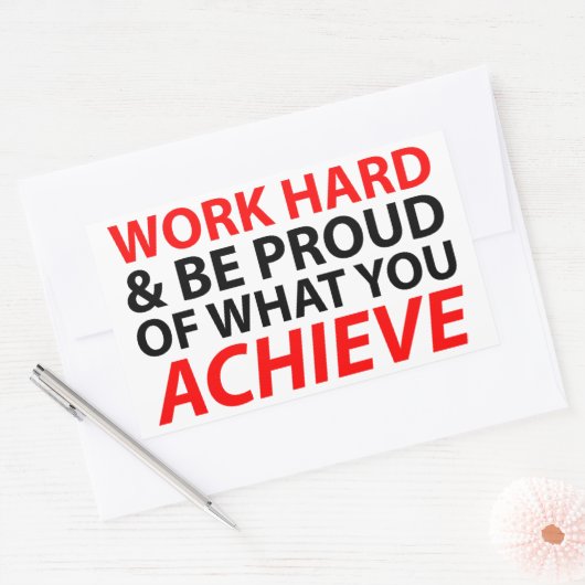 仕事の懸命と誇りを持った自分が達成するもの 長方形シール (封筒)