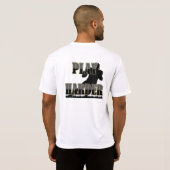 仕事の懸命は、より堅いトレーニングのワイシャツを遊びます Tシャツ (裏面フル)