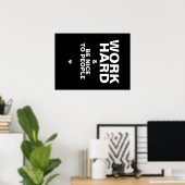 仕事の懸命&人に優しいポスター：黒 ポスター (ホームオフィス)