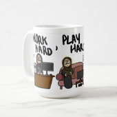 仕事の懸命、演劇の懸命、昼寝の懸命 コーヒーマグカップ (正面左)