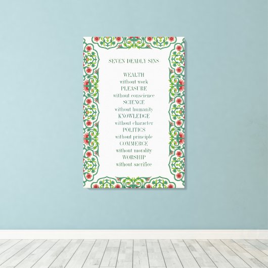 仕事の楽しみのない七つの大罪 キャンバスプリント (インサイチュ (ウッドフロア))
