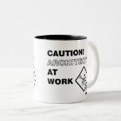 仕事の注意の建築家 ツートーンマグカップ (正面右)