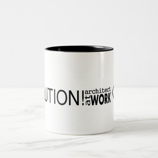 仕事の注意の建築家 ツートーンマグカップ (中央)
