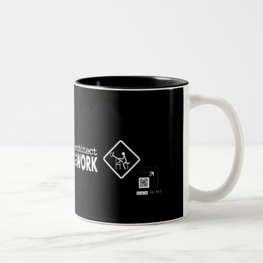 仕事の注意の建築家 ツートーンマグカップ (右)