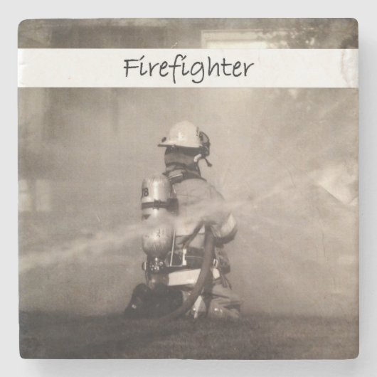 仕事の消防士 ストーンコースター (正面)