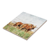 仕事の準備が整荷車を引くった タイル (側面)