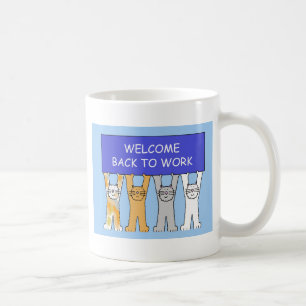 仕事の漫画猫に戻る歓迎 コーヒーマグカップ