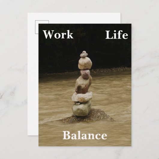 仕事の生命バランスの郵便はがき 案内ポストカード (正面/裏面)