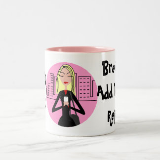 仕事の禅: 呼吸して下さい、ウォッカを加えて下さい、繰り返して下さい ツートーンマグカップ