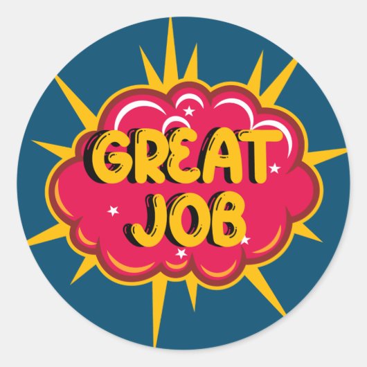 仕事の素晴らしシール ラウンドシール (正面)