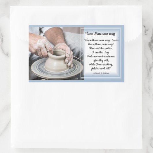 仕事の陶工は道を見給え 長方形シール (バッグ)