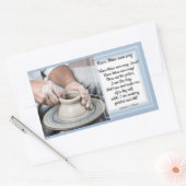 仕事の陶工は道を見給え 長方形シール (封筒)