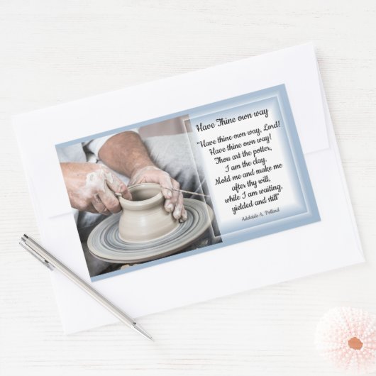 仕事の陶工は道を見給え 長方形シール (封筒)