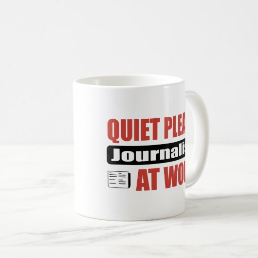 仕事の静寂のジャーナリスト コーヒーマグカップ (正面右)