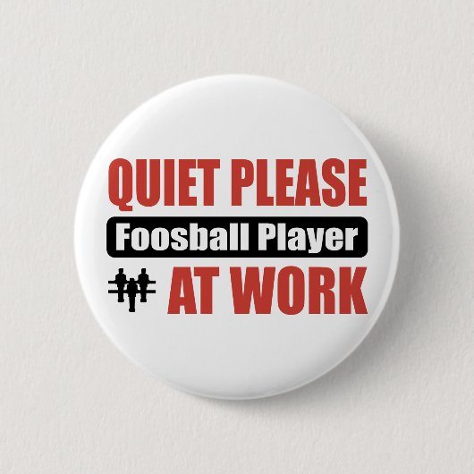 仕事の静寂のFoosballプレーヤー 缶バッジ (正面)