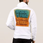 仕事は偽の幸せ実在 パーカ (裏面)