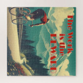 仕事は報酬のサイクリストの山々 ジグソーパズル (横)