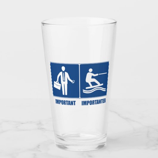 仕事は大事、ウェイクボードは重要 タンブラーグラス (正面)